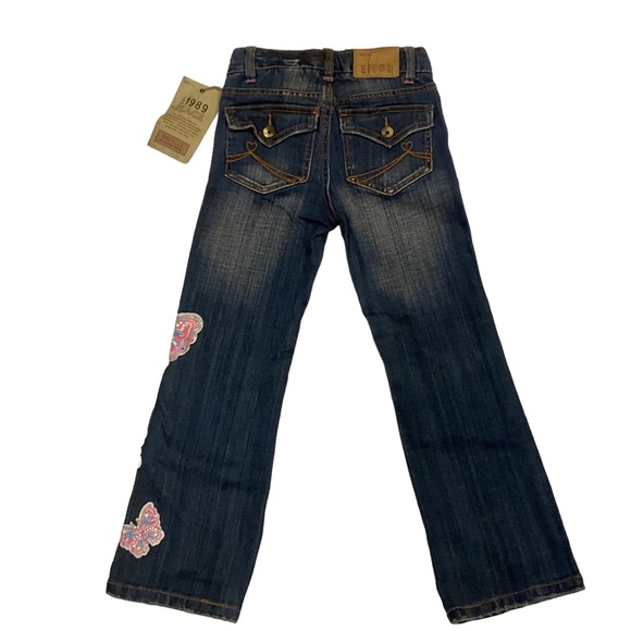 Children’s Place Bootleg Butterfly Jeweled Jeans NWT Size 6 Denim - Picture 5 of 14